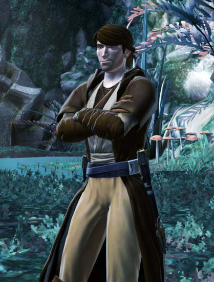 Jahnn in basic Jedi robes